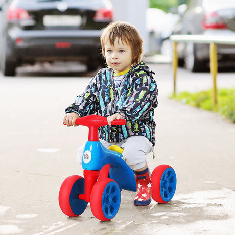 easycomfort easycomfort bicicletta equilibrio senza pedali giochi con 4 ruote per bambini da 18 36 mesi blu e rosso 57cm x 33 5cm x 42 5cm