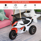 easycomfort easycomfort moto a 3 ruote per bambini 18 36 mesi con musica fari senza pedale in pp metallo bianca rossa