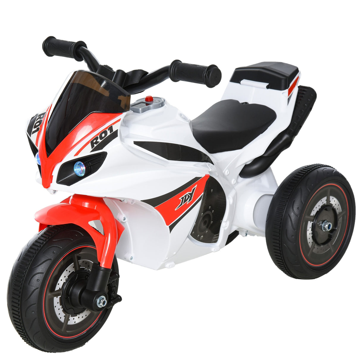 easycomfort easycomfort moto a 3 ruote per bambini 18 36 mesi con musica fari senza pedale in pp metallo bianca rossa