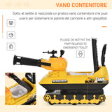 easycomfort easycomfort carro armato bambini con cannone spara palline e vano contenitore giochi cavalcabili per bambini 3 anni 68cmx24cmx41 5cm giallo