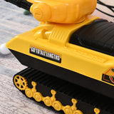 easycomfort easycomfort carro armato bambini con cannone spara palline e vano contenitore giochi cavalcabili per bambini 3 anni 68cmx24cmx41 5cm giallo