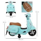easycomfort easycomfort moto elettrica per bambini con licenza ufficiale vespa batteria 6v fari e clacson per bimbi da 18 36 mesi verde 66 5x38x52cm