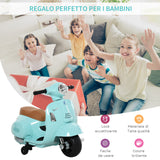 easycomfort easycomfort moto elettrica per bambini con licenza ufficiale vespa batteria 6v fari e clacson per bimbi da 18 36 mesi verde 66 5x38x52cm