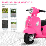 easycomfort easycomfort moto elettrica per bambini con licenza ufficiale vespa batteria 6v fari e clacson per bimbi da 18 36 mesi rosa 66 5x38x52cm