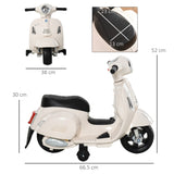 easycomfort easycomfort moto elettrica per bambini con licenza ufficiale vespa batteria 6v fari e clacson per bimbi da 18 36 mesi bianco 66 5x38x52cm