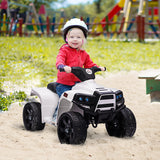 easycomfort easycomfort quad per bambini atv elettrico 6v con fari e clacson velocita 3kmh eta 18 36 mesi 65x40x43cm nero bianco