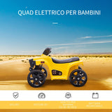 easycomfort easycomfort quad elettrico per bambini atv 6v con fari e clacson velocita 3kmh eta 18 36 mesi 65x40x43cm nero giallo
