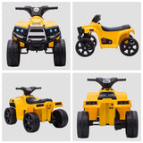 easycomfort easycomfort quad elettrico per bambini atv 6v con fari e clacson velocita 3kmh eta 18 36 mesi 65x40x43cm nero giallo