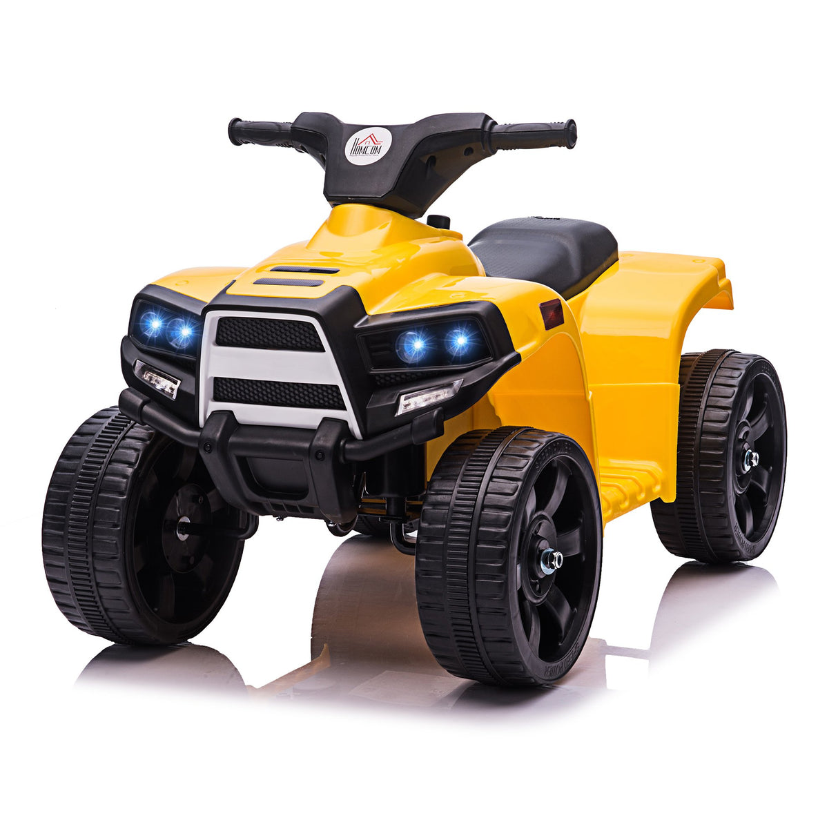 easycomfort easycomfort quad elettrico per bambini atv 6v con fari e clacson velocita 3kmh eta 18 36 mesi 65x40x43cm nero giallo
