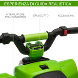 easycomfort easycomfort quad elettrico per bambini con batteria ricaricabile 6v e marcia avanti e indietro 72x40x45 5 cm verde