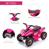 easycomfort easycomfort quad per bambini elettrico con batteria ricaricabile 6v e velocita 2 8 4 6kmh 72x40x45 5 cm rosa