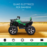 easycomfort easycomfort quad per bambini elettrico 12v con fari e batteria ricaricabile eta 3 5 anni 100x65x73cm verde