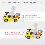 easycomfort easycomfort macchina per bambini cavalcabile 2 in 1 con betoniera luci e suoni eta 18 36 mesi 78x28 2x42cm giallo