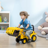easycomfort easycomfort escavatore per bambini 3 4 anni con pinza pulsante per suoni e spazio portaoggetti 83x27x39 cm giallo e nero