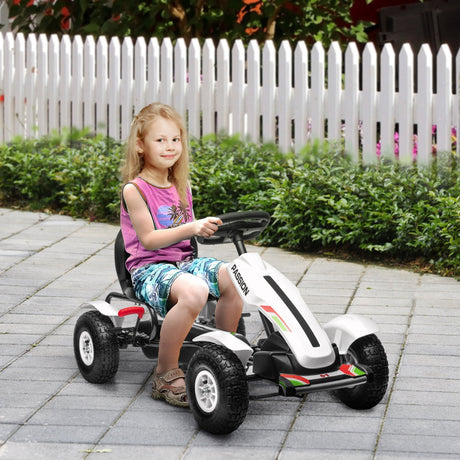 easycomfort easycomfort go kart a pedali per bambini 5 12 anni in plastica e metallo con sedile regolabile e freno a mano 121x58x61 cm