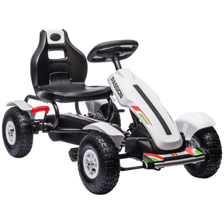 easycomfort easycomfort go kart a pedali per bambini 5 12 anni in plastica e metallo con sedile regolabile e freno a mano 121x58x61 cm