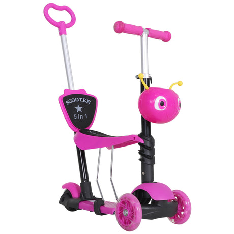 easycomfort easycomfort monopattino 3 ruote per bambini con sedile e maniglione manubrio con altezza regolabile 62x25x72 5cm rosa
