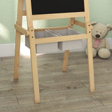 easycomfort easycomfort lavagna per bambini con cavalletto 3 in 1 e cestini eta 3 6 anni 58x50 5x109cm color legno