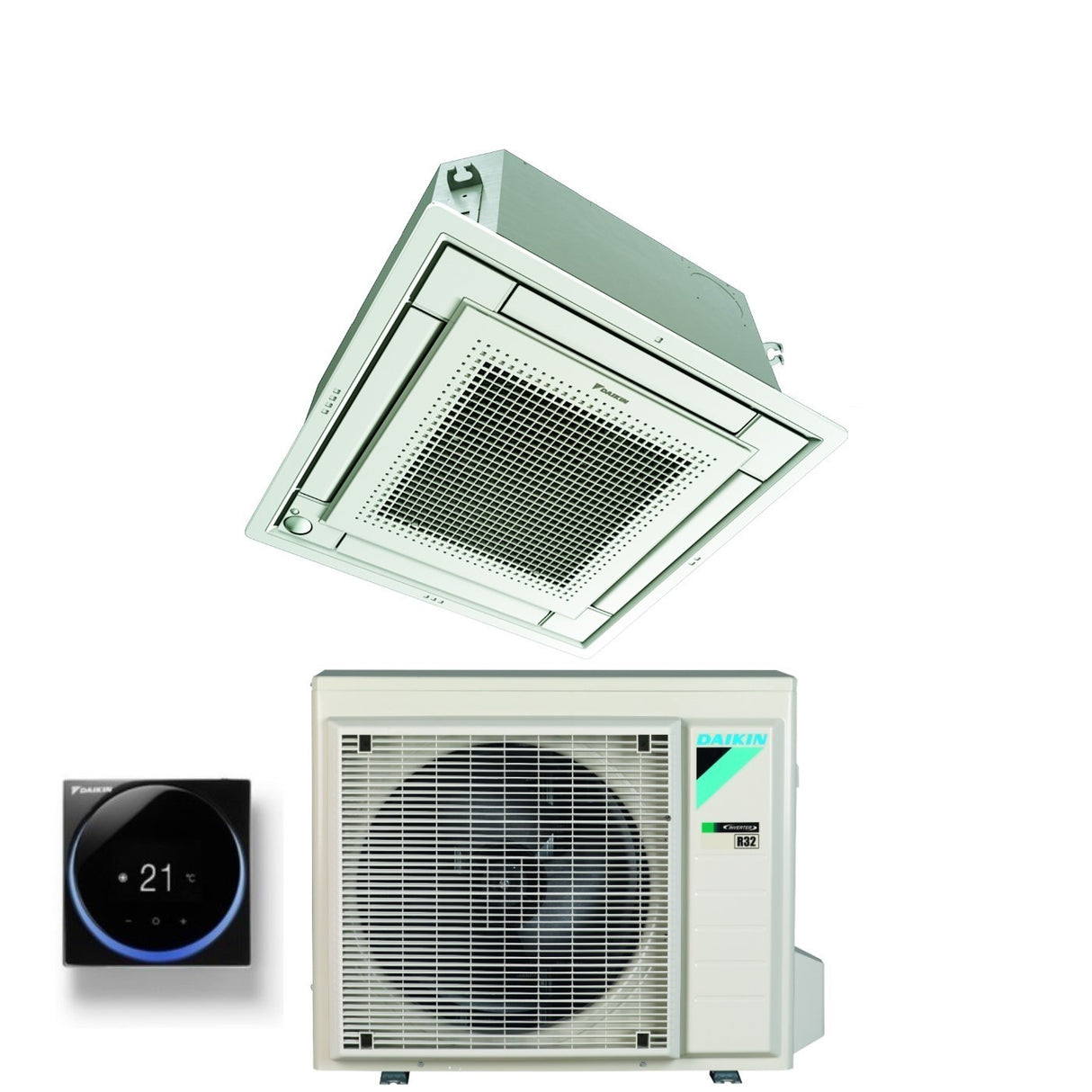 Climatizzatore Condizionatore Daikin a Cassetta Fully Flat 21000 BTU FFA60A9 R-32 Wi-Fi Optional con Griglia Bianca Inclusa Classe A+/A+ - Garanzia Italiana