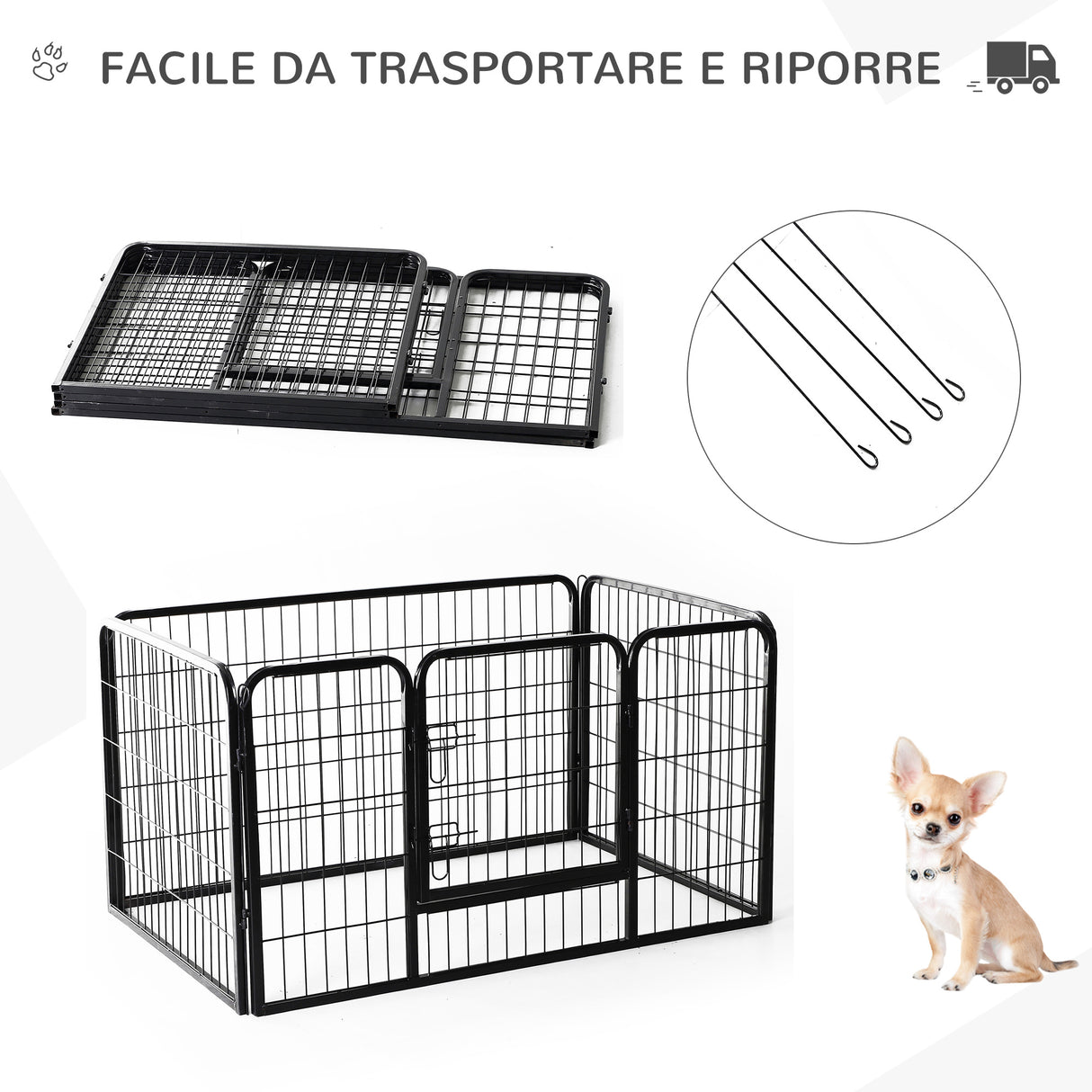 easycomfort easycomfort recinto modulare per animali domestici 125x80x70cm