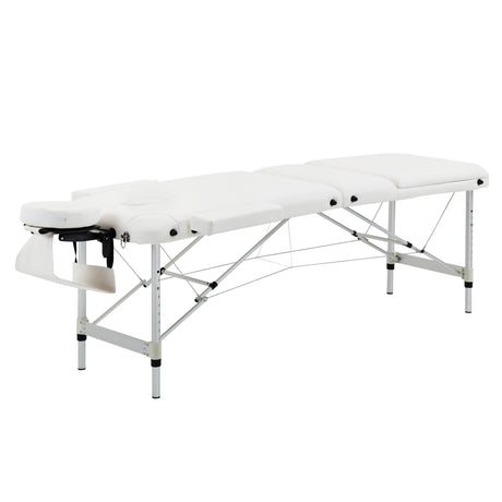 easycomfort lettino massaggi portatile pieghevole e professionale in alluminio bianco 215x60x61 84cm