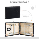 easycomfort easycomfort lettino massaggio pieghevole in legno altezza regolabile e custodia da trasporto per estetista e terapista nero