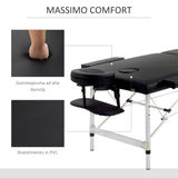 easycomfort easycomfort lettino massaggio pieghevole in legno altezza regolabile e custodia da trasporto per estetista e terapista nero