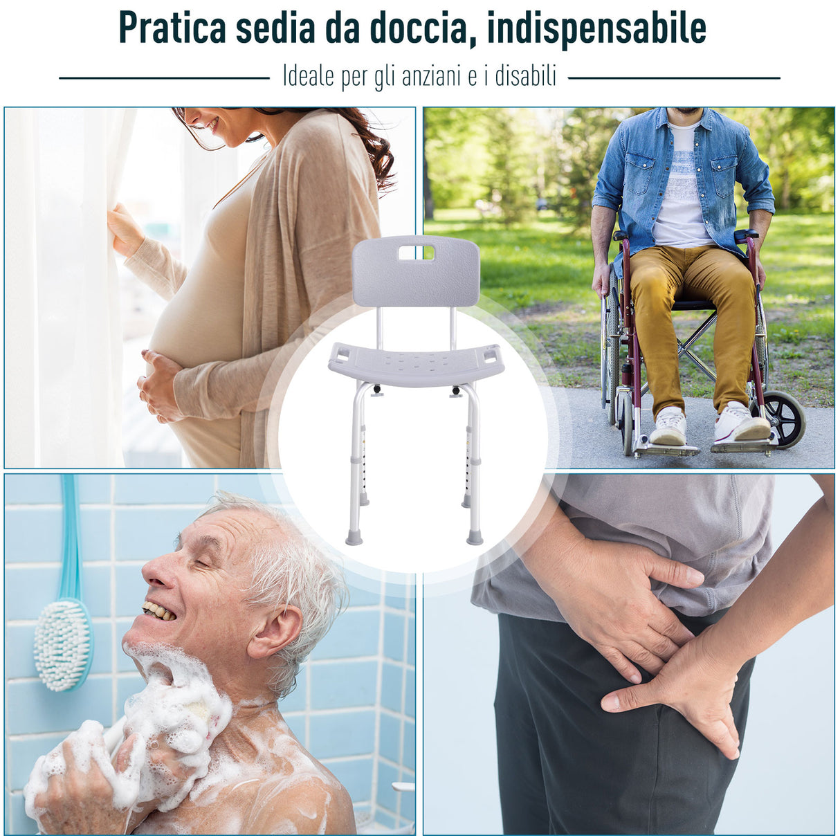 easycomfort easycomfort sedia doccia in alluminio e plastica altezza regolabile 8 livelli ean 8054111842143