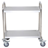 easycomfort easycomfort carrello da cucina 2 ripiani con ruote in acciaio inox 71x41x81cm argento ean 8054144139425