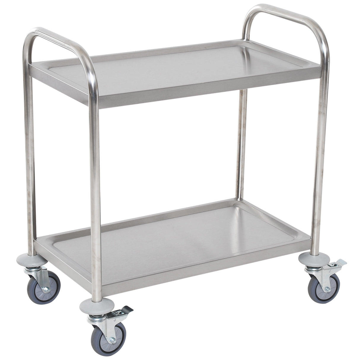 easycomfort easycomfort carrello da cucina 2 ripiani con ruote in acciaio inox 71x41x81cm argento ean 8054144139425