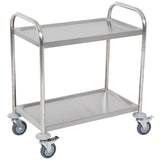 easycomfort easycomfort carrello da cucina 2 ripiani con ruote in acciaio inox 71x41x81cm argento ean 8054144139425