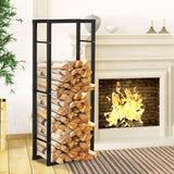 easycomfort easycomfort scaffale legnaia per casa e giardino portata 100kg nero 60x25x150cm