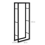 easycomfort easycomfort scaffale legnaia per casa e giardino portata 100kg nero 60x25x150cm
