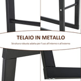 easycomfort easycomfort scaffale legnaia per casa e giardino portata 100kg nero 60x25x150cm
