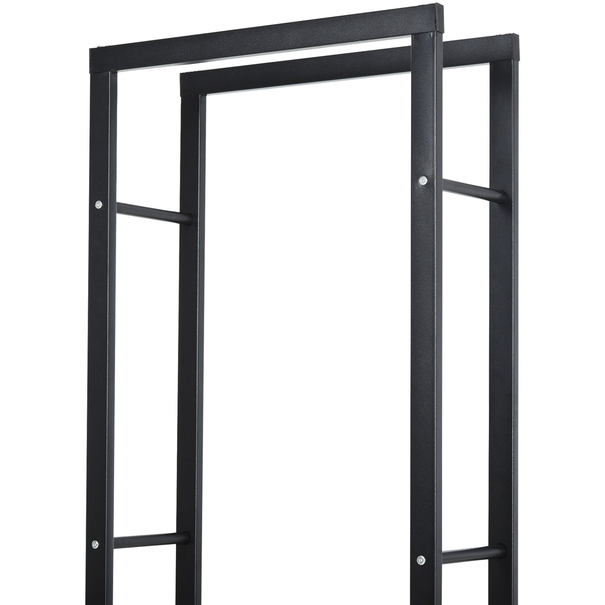 easycomfort easycomfort scaffale legnaia per casa e giardino portata 100kg nero 60x25x150cm