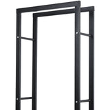 easycomfort easycomfort scaffale legnaia per casa e giardino portata 100kg nero 60x25x150cm