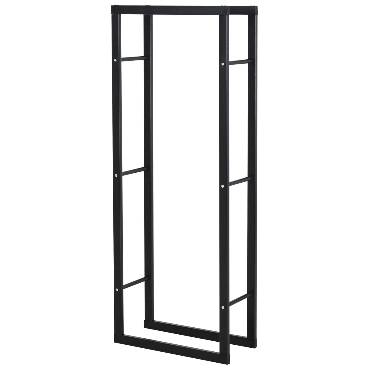 easycomfort easycomfort scaffale legnaia per casa e giardino portata 100kg nero 60x25x150cm