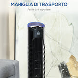 easycomfort easycomfort ventilatore a colonna moderno 3 velocita con oscillazione 70 ventilatore a torre con piantana rotonda e maniglia potenza 50w in pp 20x78 5cm nero