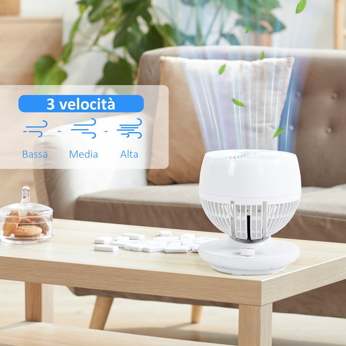 easycomfort easycomfort ventilatore da tavolo 3 velocita oscillazione 70 e inclinazione 90 27x27x34cm bianco e nero