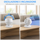 easycomfort easycomfort ventilatore da tavolo 3 velocita oscillazione 70 e inclinazione 90 27x27x34cm bianco e nero