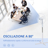 easycomfort ventilatore a piantana a 3 velocita con inclinazione a 80 60x60x90 120cm