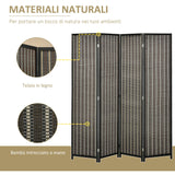 easycomfort easycomfort separe pieghevole a 4 pannelli struttura in legno e bambu fantasia