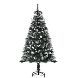easycomfort easycomfort albero di natale innevato 150cm con bacche decorative bianche base rimovibile pieghevole 378 rami verde