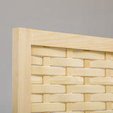 easycomfort easycomfort paravento separe da interno a 4 ante in legno e bambu pieghevole e salvaspazio altezza 170cm marrone