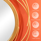 easycomfort easycomfort decorazione murale 3d in metallo wall art a cerchi con specchi 107x56cm oro