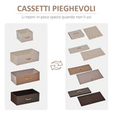 easycomfort easycomfort cassettiera 5 cassetti pieghevoli in tessuto e ripiano in mdf arredamento soggiorno e camera 58x29x99cm multicolore
