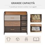 easycomfort easycomfort cassettiera 7 cassetti pieghevoli in tessuto e ripiano in mdf arredamento soggiorno e camera 80x29x78 5cm multicolore