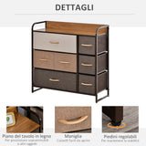 easycomfort easycomfort cassettiera 7 cassetti pieghevoli in tessuto e ripiano in mdf arredamento soggiorno e camera 80x29x78 5cm multicolore