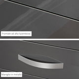 easycomfort easycomfort cassettiera da 4 cassetti con maniglie di metallo in truciolato 75x36x72 cm grigio