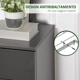 easycomfort easycomfort cassettiera da 4 cassetti con maniglie di metallo in truciolato 75x36x72 cm grigio